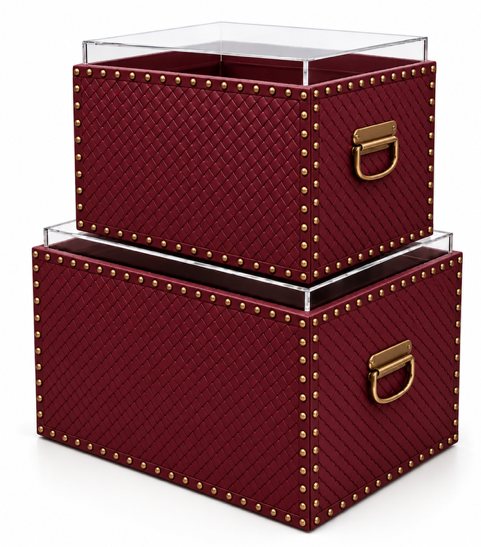 Amadi-P studded trunks in burgundy
