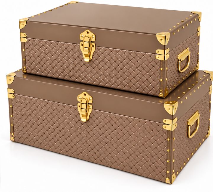 Marie luggage-style trunks in taupe